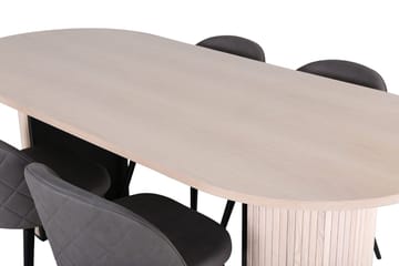 Oval matgrupp Venture Home Grå Vitputsad 4st - Møbler - Bord - Spisegruppe