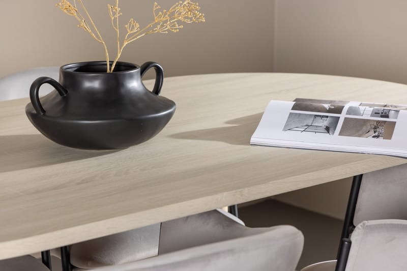 Oval matgrupp Venture Home Grå Vitputsad 4st - Møbler - Bord - Spisegruppe