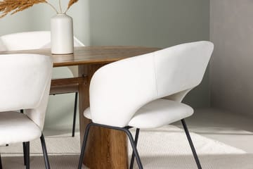 Off-white - Svart bord, offwhite stolar