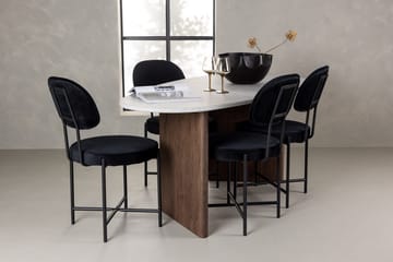 Oval matgrupp Venture Home Svart Ljusgrå 4st - Svart / lysegrå - Møbler - Bord - Spisegruppe