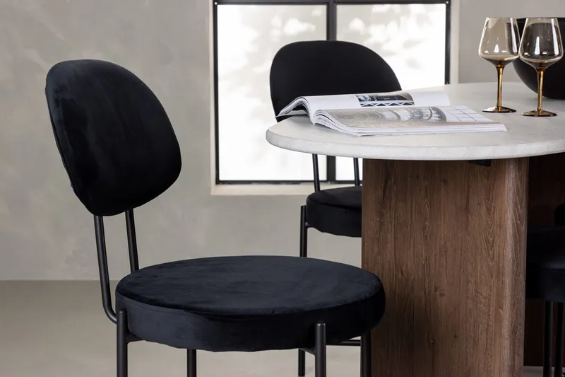 Oval matgrupp Venture Home Svart Ljusgrå 4st - Svart / lysegrå - Møbler - Bord - Spisegruppe
