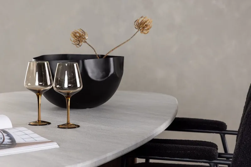 Oval matgrupp Venture Home Svart Ljusgrå 4st - Møbler - Bord - Spisegruppe