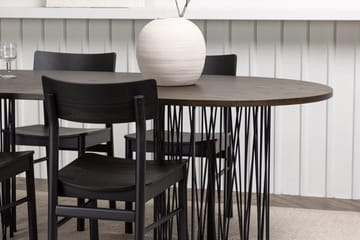Oval matgrupp Venture Home Svart Mocka 4st - Møbler - Bord - Spisegruppe