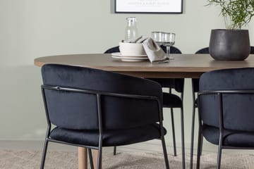 Oval matgrupp Venture Home Svart Natur 4st - Møbler - Bord - Spisegruppe