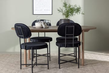 Oval matgrupp Venture Home Svart Natur 4st - Møbler - Bord - Spisegruppe