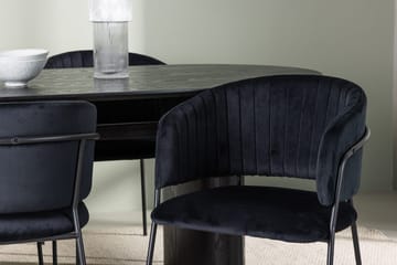 Oval matgrupp Venture Home Svart Svart 4st - Møbler - Bord - Spisegruppe