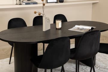 Oval matgrupp Venture Home Svart Svart 6st - Møbler - Bord - Spisegruppe