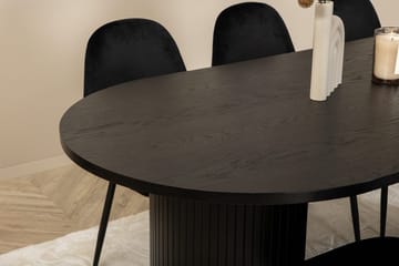Oval matgrupp Venture Home Svart Svart 6st - Møbler - Bord - Spisegruppe