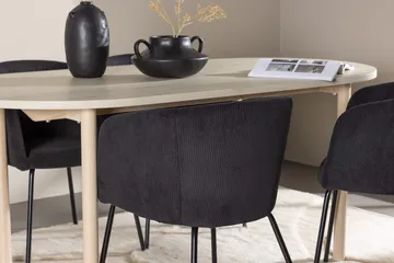 Oval matgrupp Venture Home Svart Vitputsad 4st - Møbler - Bord - Spisegruppe