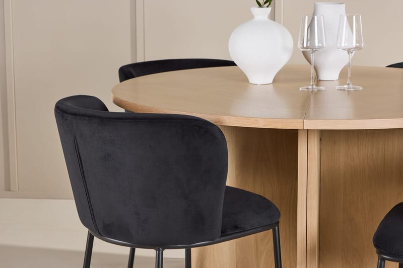 Oval matgrupp Venture Home Svart Vitputsad 4st - Møbler - Bord - Spisegruppe