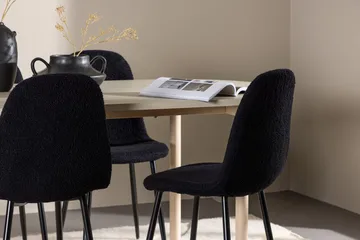 Oval matgrupp Venture Home Svart Vitputsad 4st - Møbler - Bord - Spisegruppe