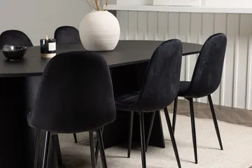 Oval matgrupp Venture Home Svart - Møbler - Bord - Spisegruppe