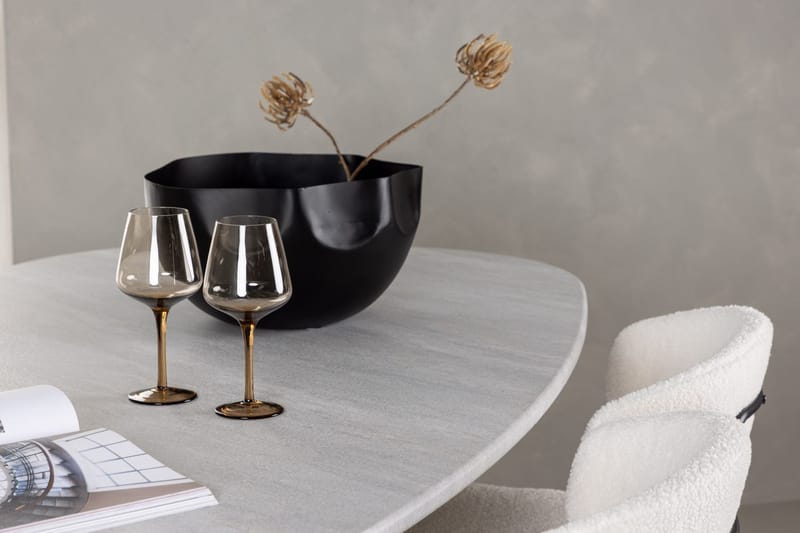 Oval matgrupp Venture Home Vit Ljusgrå 4st - Møbler - Bord - Spisegruppe