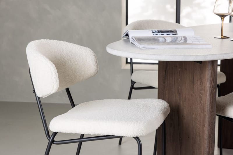 Oval matgrupp Venture Home Vit Ljusgrå 4st - Møbler - Bord - Spisegruppe