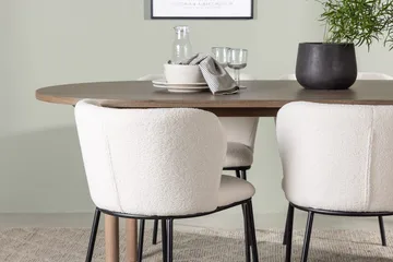 Oval matgrupp Venture Home Vit Natur 4st - Møbler - Bord - Spisegruppe