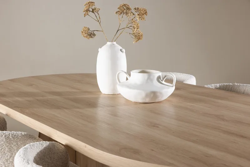 Oval matgrupp Venture Home Vit Natur 6st - Møbler - Bord - Spisegruppe