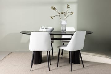 Oval matgrupp Venture Home Vit Svart 4st - Møbler - Bord - Spisegruppe