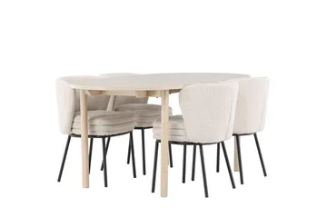 Oval matgrupp Venture Home Vit Vitputsad 4st - Møbler - Bord - Spisegruppe