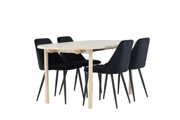 Oval spisegruppe Venture Home Andy, Night Svart Lyst tre 4 stk. - Møbler - Bord - Spisegruppe