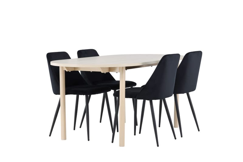 Oval spisegruppe Venture Home Andy, Night Svart Lyst tre 4 stk. - Møbler - Bord - Spisegruppe
