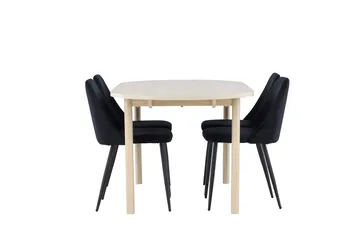 Oval spisegruppe Venture Home Andy, Night Svart Lyst tre 4 stk. - Møbler - Bord - Spisegruppe