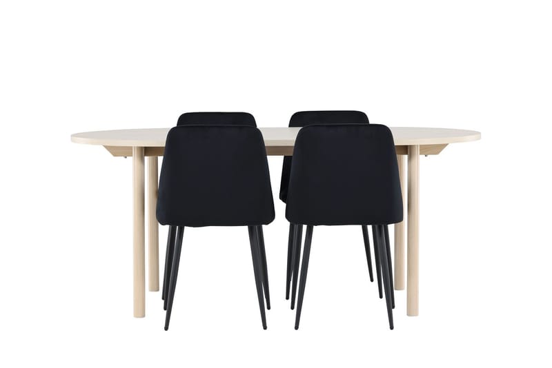 Oval spisegruppe Venture Home Andy, Night Svart Lyst tre 4 stk. - Møbler - Bord - Spisegruppe