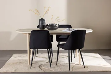 Oval spisegruppe Venture Home Andy, Night Svart Lyst tre 4 stk. - Møbler - Bord - Spisegruppe