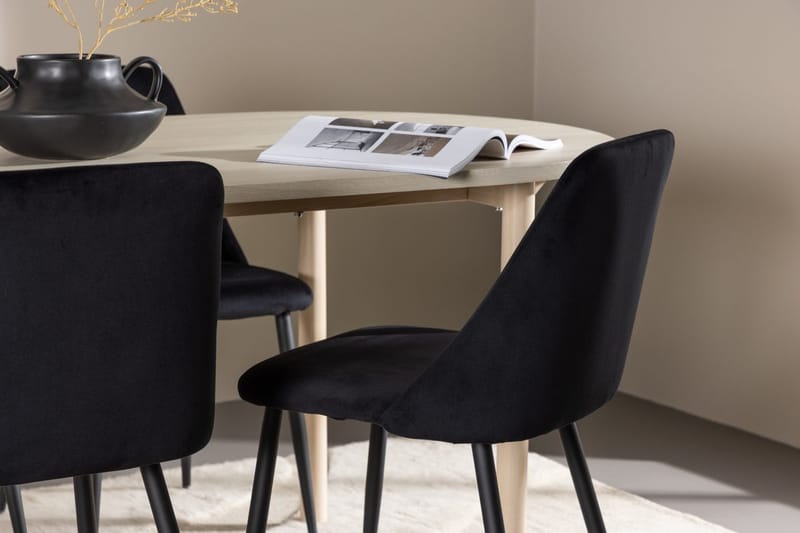 Oval spisegruppe Venture Home Andy, Night Svart Lyst tre 4 stk. - Møbler - Bord - Spisegruppe