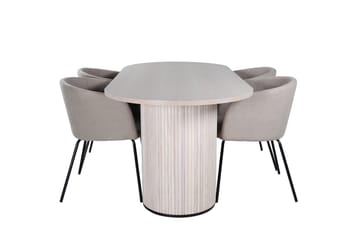 Oval spisegruppe Venture Home Bianca, Berit Beige Lyst tre 4 stk. - Møbler - Bord - Spisegruppe