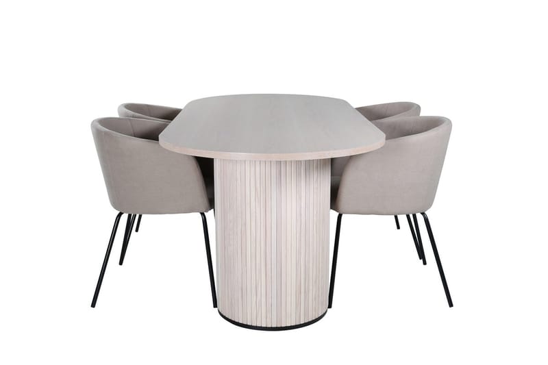 Oval spisegruppe Venture Home Bianca, Berit Beige Lyst tre 4 stk. - Møbler - Bord - Spisegruppe