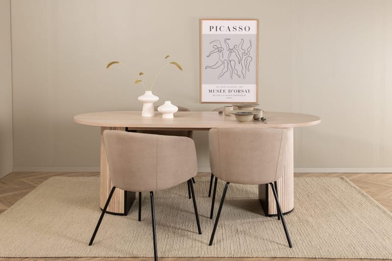 Oval spisegruppe Venture Home Bianca, Berit Beige Lyst tre 4 stk. - Møbler - Bord - Spisegruppe