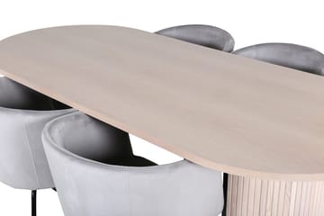 Oval spisegruppe Venture Home Bianca, Berit Grå Hvitlasert 4 stk - Møbler - Bord - Spisegruppe