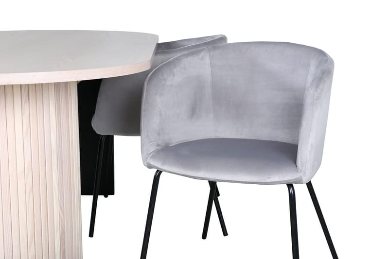 Oval spisegruppe Venture Home Bianca, Berit Grå Hvitlasert 4 stk - Møbler - Bord - Spisegruppe