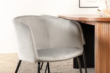 Oval spisegruppe Venture Home Bianca, Berit - valnøtt og lysgrå - Møbler - Bord - Spisegruppe