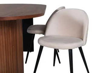 Oval spisegruppe Venture Home Bianca, Velvet Mørkt tre - Møbler - Bord - Spisegruppe