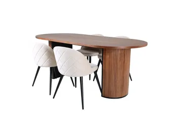 Oval spisegruppe Venture Home Bianca, Velvet Mørkt tre - Møbler - Bord - Spisegruppe