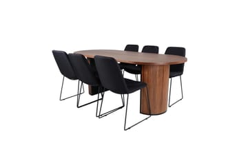 Ovalt spisesett Bianca, Muce - 200x90x75 - Møbler - Bord - Spisegruppe