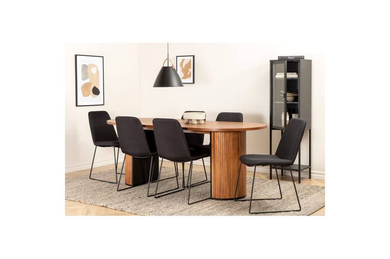 Ovalt spisesett Bianca, Muce - 200x90x75 - Møbler - Bord - Spisegruppe