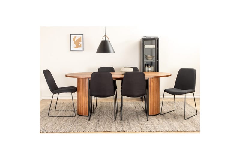 Ovalt spisesett Bianca, Muce - 200x90x75 - Møbler - Bord - Spisegruppe