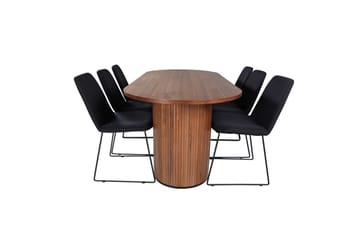 Ovalt spisesett Bianca, Muce - 200x90x75 - Møbler - Bord - Spisegruppe