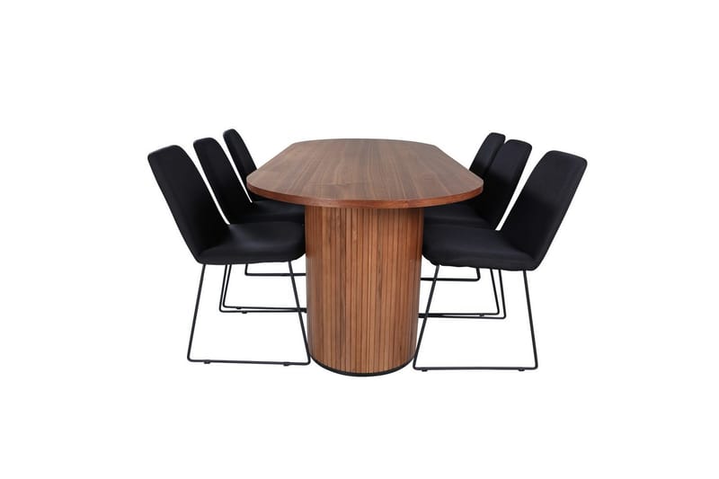 Ovalt spisesett Bianca, Muce - 200x90x75 - Møbler - Bord - Spisegruppe