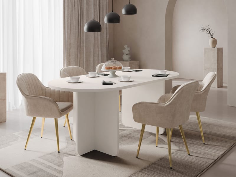 Ovren Avlangt Spisebord 185 cm i Tre - Beige - Møbler - Bord - Spisebord & kjøkkenbord