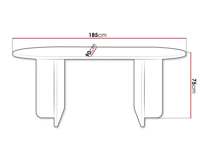 Ovren Avlangt Spisebord 185 cm i Tre - Beige - Møbler - Bord - Spisebord & kjøkkenbord