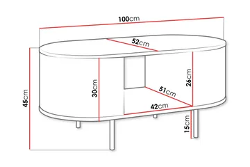 Pantego Sofabord 100x52 cm - Brun - Møbler - Bord - Sofabord & salongbord