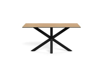 Parkins Rektangulært Spisebord 160 cm i Glass med Keramikkplate, Eik- og Metalllook - Svart - Møbler - Bord - Spisebord & kjøkkenbord