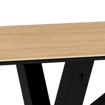 Parkins Rektangulært Spisebord 160 cm i Glass med Keramikkplate, Eik- og Metalllook - Svart - Møbler - Bord - Spisebord & kjøkkenbord