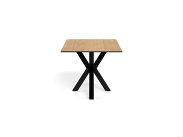 Parkins Rektangulært Spisebord 160 cm i Glass med Keramikkplate, Eik- og Metalllook - Svart - Møbler - Bord - Spisebord & kjøkkenbord