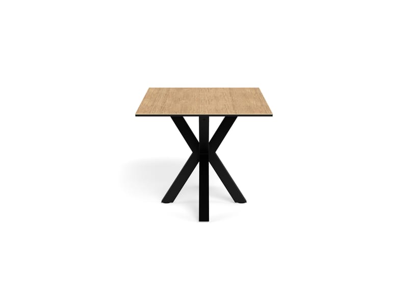 Parkins Rektangulært Spisebord 160 cm i Glass med Keramikkplate, Eik- og Metalllook - Svart - Møbler - Bord - Spisebord & kjøkkenbord