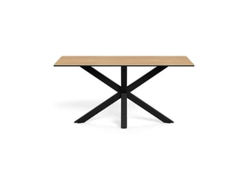 Parkins Rektangulært Spisebord 160 cm i Glass med Keramikkplate, Eik- og Metalllook - Svart - Møbler - Bord - Spisebord & kjøkkenbord
