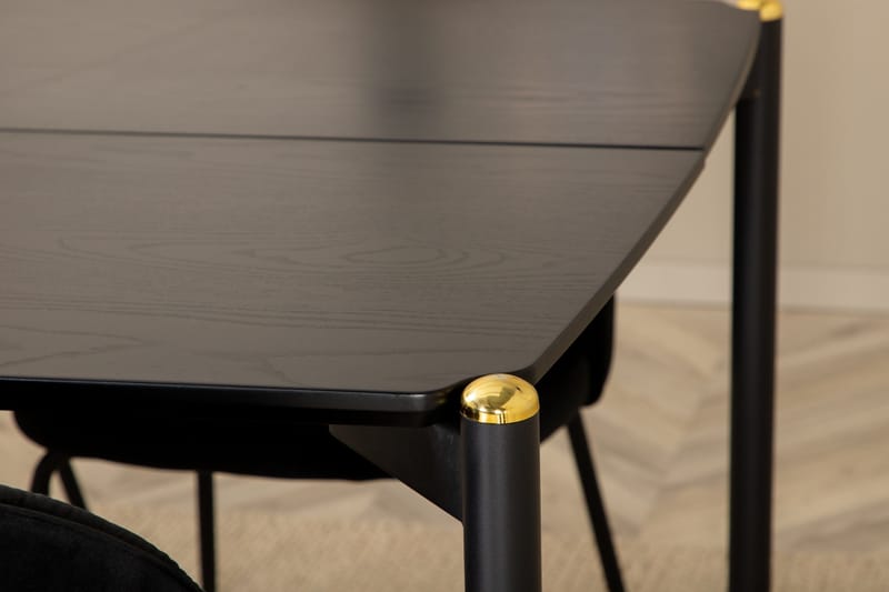 Pelle Spisegruppe 190 cm Rektangulær med 6 Wrinkles-stoler - Sort - Møbler - Bord - Spisegruppe